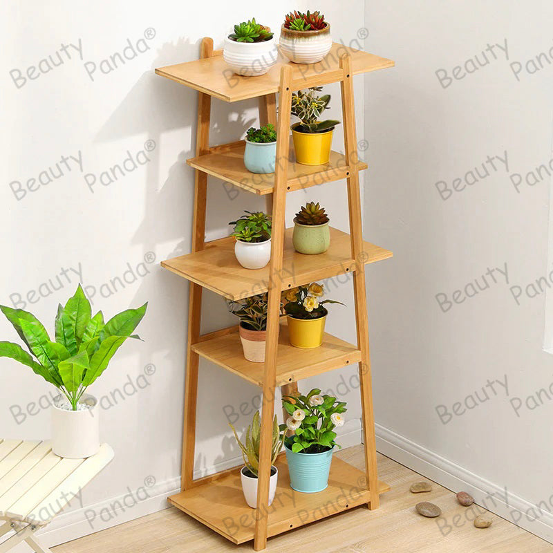Beauty Panda Teak Wood Indoor/Outdoor Plant Stand for Home Garden Balcony Living Room Decor (BH5)