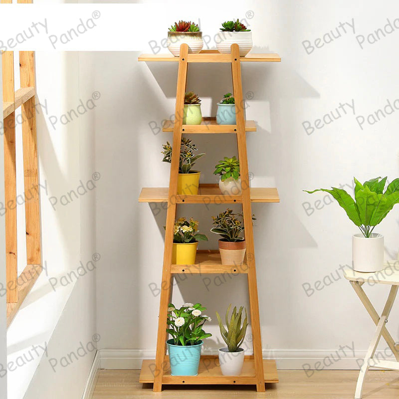 Beauty Panda Teak Wood Indoor/Outdoor Plant Stand for Home Garden Balcony Living Room Decor (BH5)