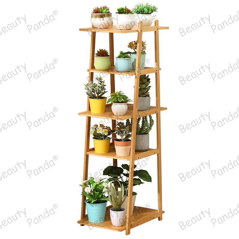 Beauty Panda Teak Wood Indoor/Outdoor Plant Stand for Home Garden Balcony Living Room Decor (BH5)