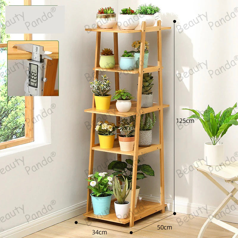 Beauty Panda Teak Wood Indoor/Outdoor Plant Stand for Home Garden Balcony Living Room Decor (BH5)