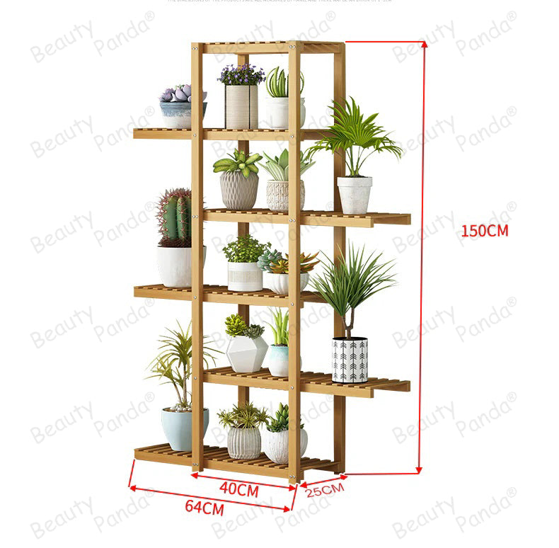 Beauty Panda Teak Wood Indoor/Outdoor Plant Stand for Home Garden Balcony Living Room Decor (001L)