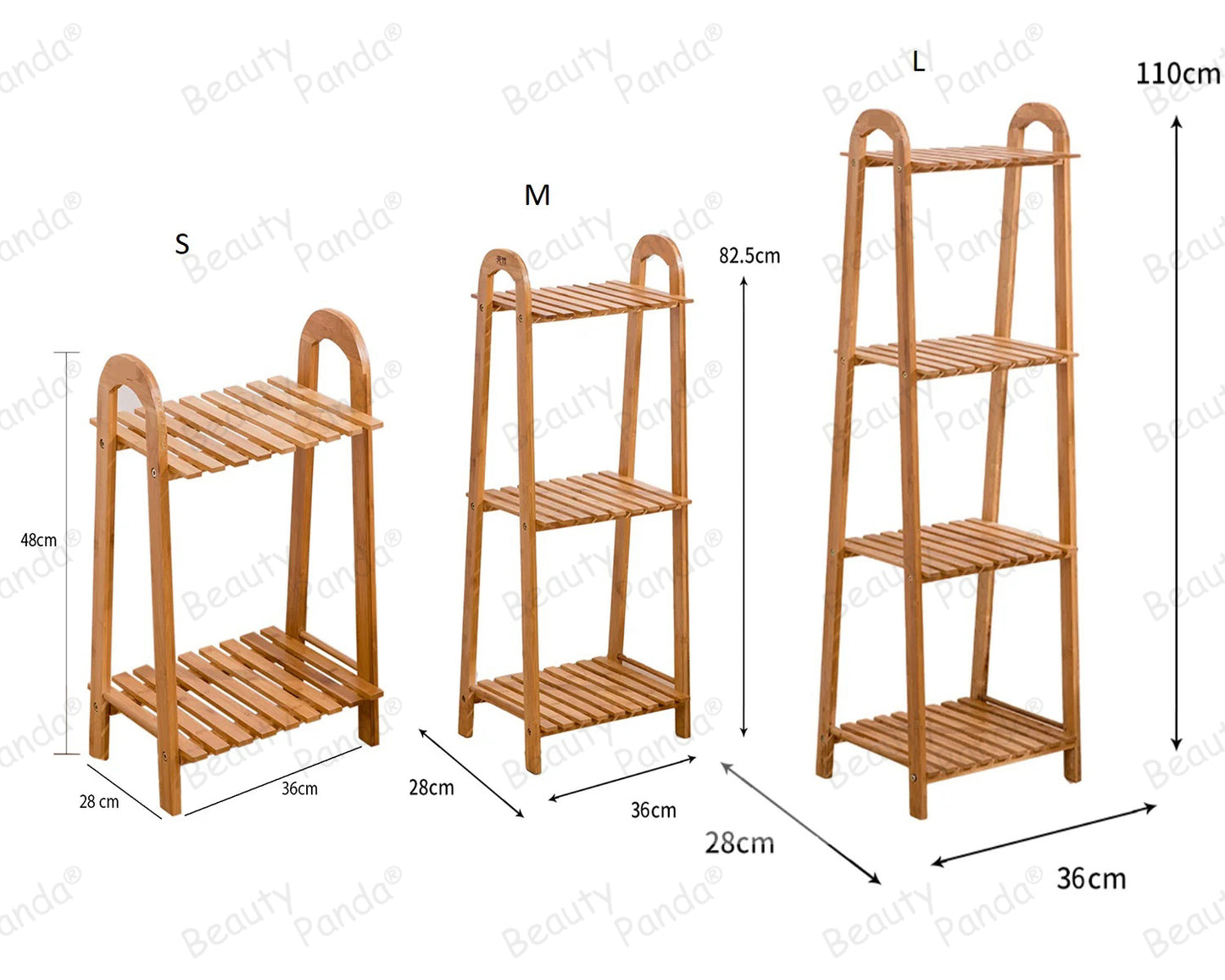 Beauty Panda Teak Wood Indoor/Outdoor Plant Stand for Home Garden Balcony Living Room Decor (U3SET)