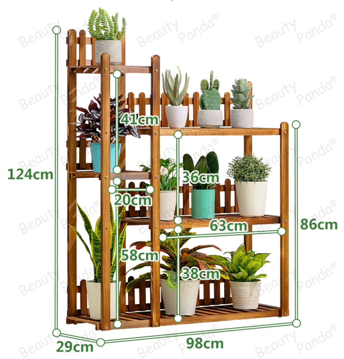 Beauty Panda® Teak Wood Multipurpose Plant Stand Indoor Outdoor Planter Display Shelving (F6)