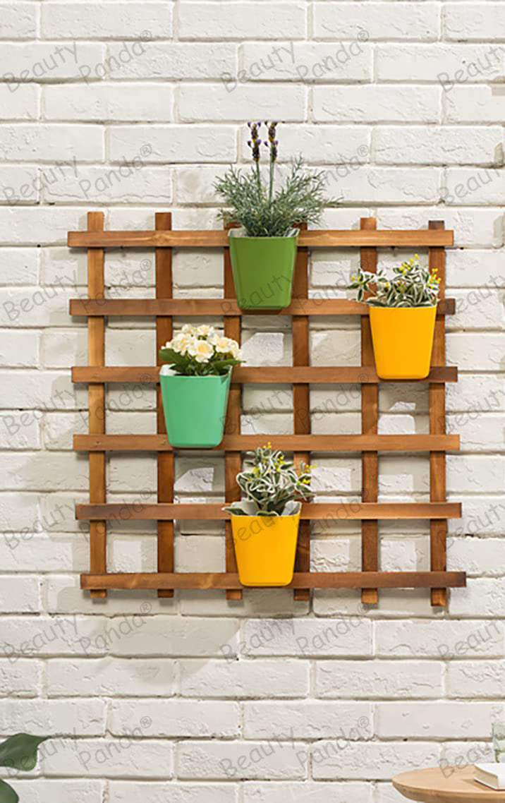 wooden hanging pot plant holder Beauty Panda® Wood Hanging Planter, Wall Planter, Plant Holder for Liv – Beautypanda.in