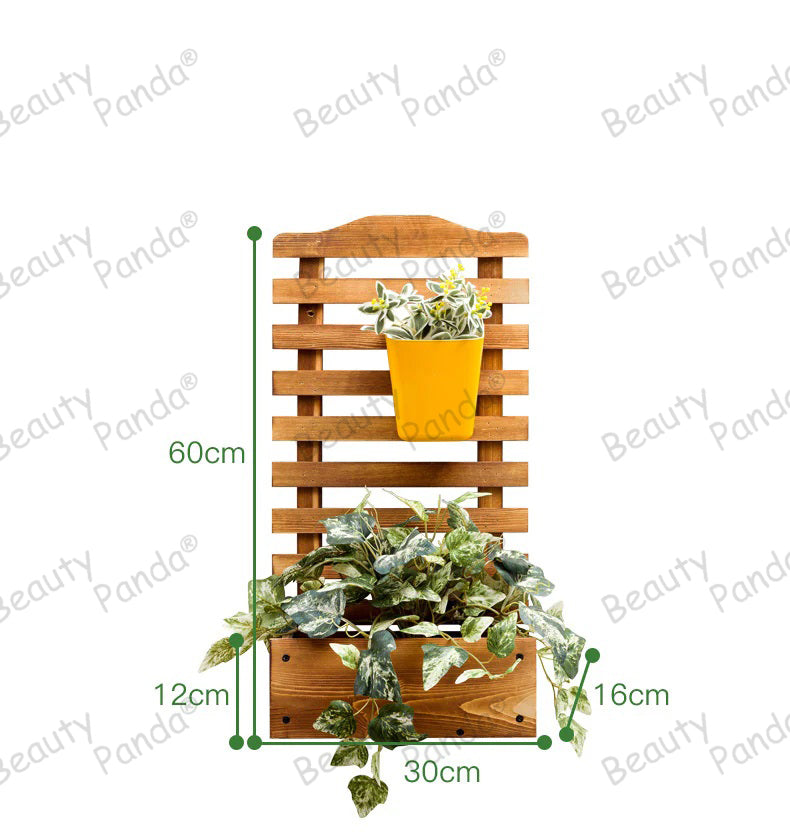 Beauty Panda®Teak Wood Plant Stand Indoor Outdoor, Hanging Plant Shelf for Living Room Garden Patio Yard Balcony (HS2)
