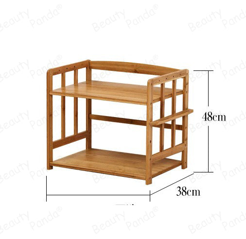 Beauty Panda 2 Tier Multipurpose Wooden Storage Shelf Organizer - Microwave Oven Utility Stand (KT02)
