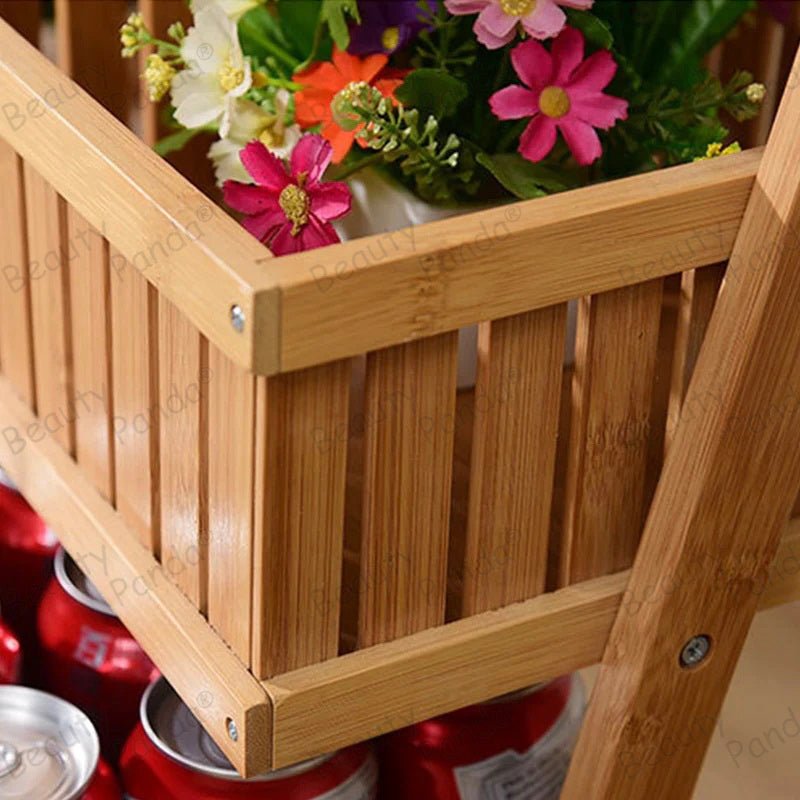 Beauty Panda Wooden 3 Layer Fruit and Vegetable Stand Basket Storage Rack (FB1)
