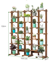 Load image into Gallery viewer, Beauty Panda® Teak Wood Multipurpose Plant Stand Indoor Outdoor Planter Display Shelving (3B23)
