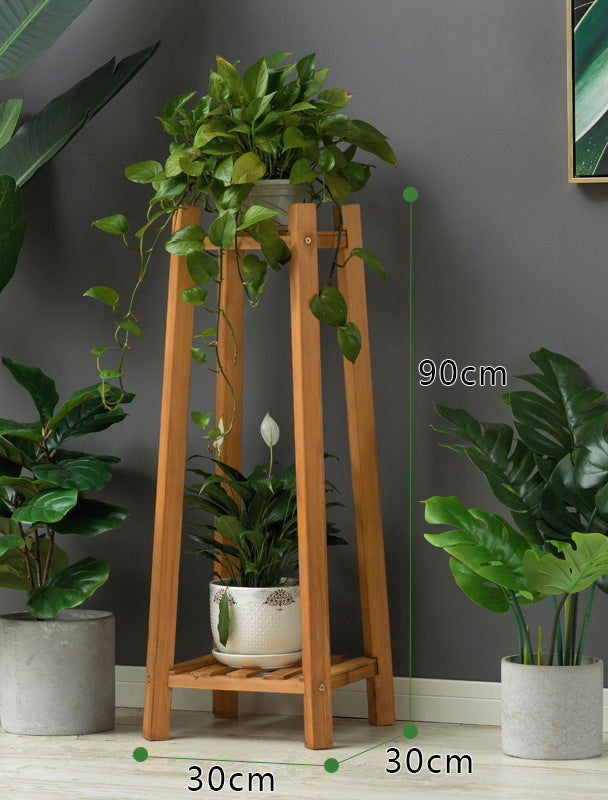 Beauty Panda Teak Wood Indoor/Outdoor Plant Stand for Home Garden Balcony Living Room Decor (ST8L)