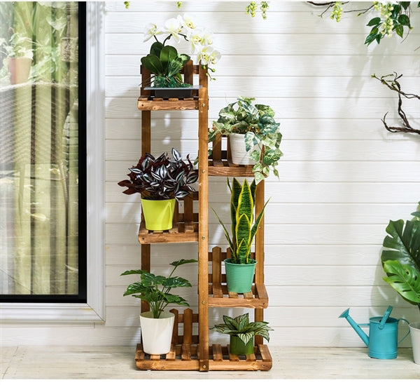 Beauty Panda® Teak Wood Multipurpose Plant Stand/Pot Stand | Living Room Side Stand/Flower Pot Stand | Vase Stand | Indoor Outdoor Planter Display Shelving (LA5, Natural Wood)