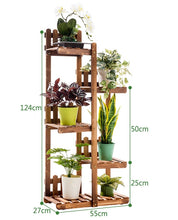 Load image into Gallery viewer, Beauty Panda® Teak Wood Multipurpose Plant Stand/Pot Stand | Living Room Side Stand/Flower Pot Stand | Vase Stand | Indoor Outdoor Planter Display Shelving (LA5, Natural Wood)
