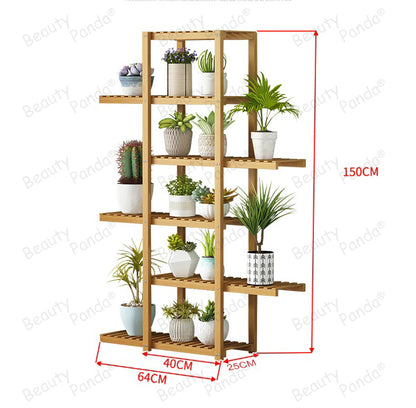 Beauty Panda Teak Wood Indoor/Outdoor Plant Stand for Home Garden Balcony Living Room Decor (001L)