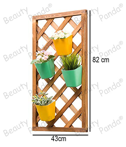 Beauty Panda® Wood Hanging Planter, Wall Planter, Plant Holder for Living Room Garden Patio Yard Balcony (HWL1)