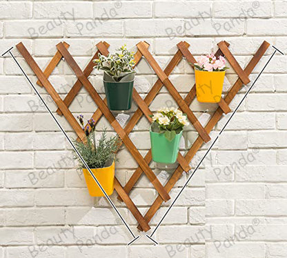 Beauty Panda® Wood Hanging Planter, Wall Planter, Plant Holder for Living Room Garden Patio Yard Balcony (HWV1)