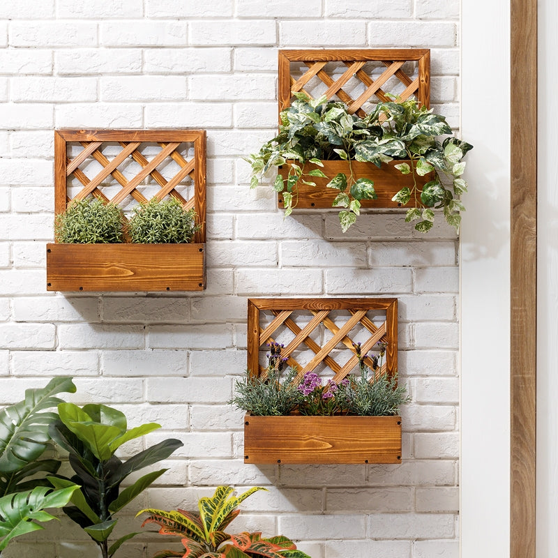 Beauty Panda®Teak Wood Plant Stand Indoor Outdoor, Hanging Plant Shelf for Living Room Garden Patio Yard Balcony (HW3)