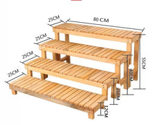 Load image into Gallery viewer, Beauty Panda Teak Wood Indoor/Outdoor Plant Stand for Home Garden Balcony Living Room Decor (BN02SET)
