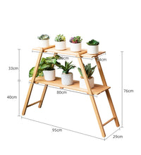 Load image into Gallery viewer, Beauty Panda Teak wood Plant/Flower Stand Rack for Indoors Balcony Terrace Garden (A3)
