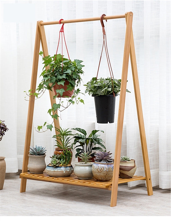 Beauty Panda Teak wood Plant/Flower Stand Rack for Indoors Balcony Terrace Garden(AS1)