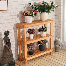 Load image into Gallery viewer, Beauty Panda Teak Wood Indoor/Outdoor Plant Stand for Home Garden Balcony Living Room Decor (BN13)
