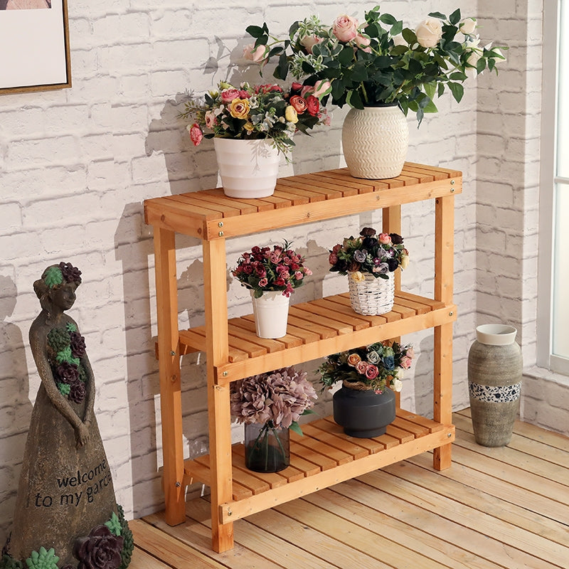 Beauty Panda Teak Wood Indoor/Outdoor Plant Stand for Home Garden Balcony Living Room Decor (BN13)