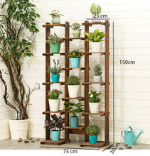 Load image into Gallery viewer, Beauty Panda® Teak Wood Multipurpose Plant Stand Indoor Outdoor Planter Display Shelving (3B14)
