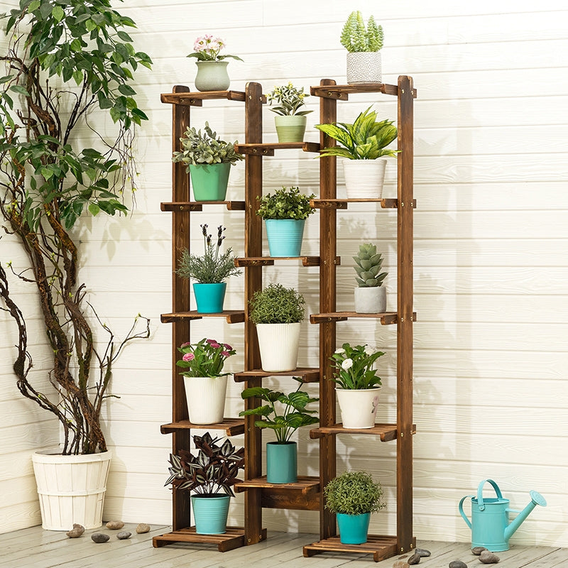 Beauty Panda® Teak Wood Multipurpose Plant Stand Indoor Outdoor Planter Display Shelving (3B14)