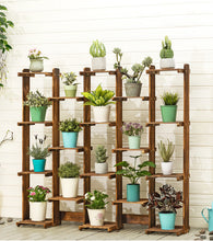 Load image into Gallery viewer, Beauty Panda® Teak Wood Multipurpose Plant Stand Indoor Outdoor Planter Display Shelving (3B18)
