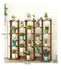 Load image into Gallery viewer, Beauty Panda® Teak Wood Multipurpose Plant Stand Indoor Outdoor Planter Display Shelving (3B18)

