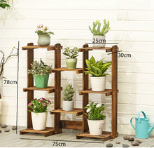 Load image into Gallery viewer, Beauty Panda® Teak Wood Multipurpose Plant Stand Indoor Outdoor Planter Display Shelving (3B8)
