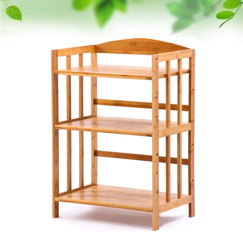 Beauty Panda® Teak Wood 3 Tire Multipurpose Stand for Kitchen Storage, Microwave & OTG Oven Rack, Shoe Rack, Office Organizer, Bookshelf Utensil Kitchen Rack (KT03)