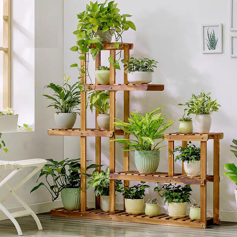 Beauty Panda® Teak Wood Multipurpose Plant Stand Indoor Outdoor Planter Display Shelving (60F)