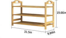 Load image into Gallery viewer, Beauty Panda Teak Wood Shoe Rack 3-Tier Shoe Storage Organizer Entryway Shoe Shelf (SH11T3)
