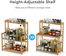 Load image into Gallery viewer, Beauty Panda Wood Spice Rack Organizer - Seasoning Organizer for Cabinet - 3 Tier Spice Shelf Teak Wooden - Stackable Free Standing Space Saving Spice Rack for Countertop , Kitchen (SP3)

