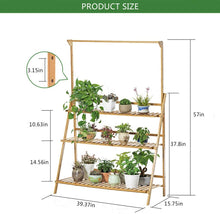 Load image into Gallery viewer, Beauty Panda  3 Tier Teak Wood Plant Stand, Ladder Plant Stand Tiered Plant Shelf for Multiple Plants, Indoor &amp; Outdoor Flower Pots (FD3)
