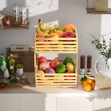 Load image into Gallery viewer, Beauty Panda Wooden 3 Layer Fruit and Vegetable Stand Basket Storage Rack (FT04, S)
