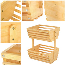 Load image into Gallery viewer, Beauty Panda Wooden 3 Layer Fruit and Vegetable Stand Basket Storage Rack (FT04, S)
