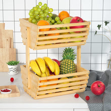Load image into Gallery viewer, Beauty Panda Wooden 3 Layer Fruit and Vegetable Stand Basket Storage Rack (FT04, S)
