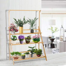 Load image into Gallery viewer, Beauty Panda  3 Tier Teak Wood Plant Stand, Ladder Plant Stand Tiered Plant Shelf for Multiple Plants, Indoor &amp; Outdoor Flower Pots (FD3)
