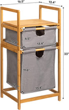 Load image into Gallery viewer, Beauty Panda Teak wood  Freestanding Laundry Storage Basket, Household Laundry Basket with Shelf, Laundry Storage Rack Dormitory (Bin11)
