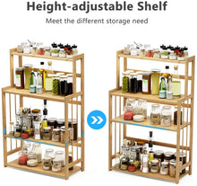 Load image into Gallery viewer, Beauty Panda Wood Spice Rack Organizer - Seasoning Organizer for Cabinet - 4 Tier Spice Shelf Teak Wooden - Stackable Free Standing Space Saving Spice Rack for Countertop , Kitchen (SP4)
