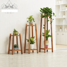 Load image into Gallery viewer, Beauty Panda Teak Wood Indoor/Outdoor Plant Stand for Home Garden Balcony Living Room Decor (ST8SET)

