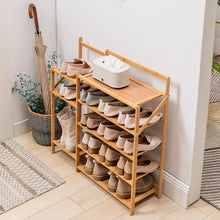Load image into Gallery viewer, Beauty Panda® Teak Wood 8 Tier Shoe Rack, Premium Shoe Organizer SH448T, Natural Wood)
