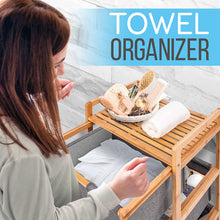 Load image into Gallery viewer, Beauty Panda 3 Section Freestanding Bathroom Organizer with Pull Out Hamper Drawers Wooden Laundry Towel Cabinet Tower Three Part Compartment Sorter Basket for Kids Room (Bin1)
