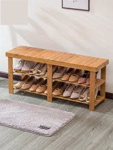 Load image into Gallery viewer, Beauty Panda® Teak Wood 3 Tier Shoe Rack Bench, Premium Shoe Organizer or Entryway Bench, Perfect for Shoe Cubby, Entry Bench, or Living Room (M100)
