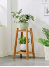 Load image into Gallery viewer, Beauty Panda Teak Wood Indoor/Outdoor Plant Stand for Home Garden Balcony Living Room Decor (ST8SET)
