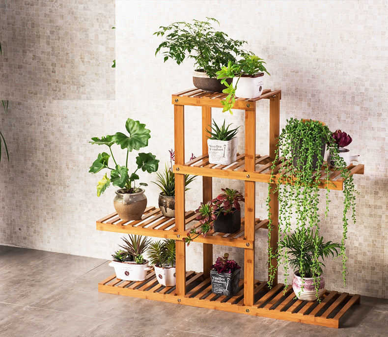 Beauty Panda Teak Wood Indoor/Outdoor Plant Stand for Home Garden Balcony Living Room Decor (LA02M)