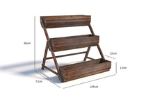 Load image into Gallery viewer, Beauty Panda Plant Stand Plant Shelf,Teak Wood Plant Stands Multi-Functional Creative Plant Shelves for Multiple Plant for Indoor Outdoor Garden Balcony Living Room(PT3L)
