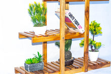 Load image into Gallery viewer, Beauty Panda Teak Wood Indoor/Outdoor Plant Stand for Home Garden Balcony Living Room Decor (114M)
