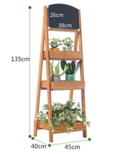 Load image into Gallery viewer, Beauty Panda Teak Wood Chalkboard Sign Free Standing Chalkboard Easel/Sturdy Sidewalk Sign Sandwich Board/Outdoor with Plant Stand and Chalk Board for Weddings &amp; More! (EAS4)
