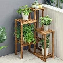 Load image into Gallery viewer, Beauty Panda Teak Wood Indoor/Outdoor Plant Stand for Home Garden Balcony Living Room Decor (CORNERL)
